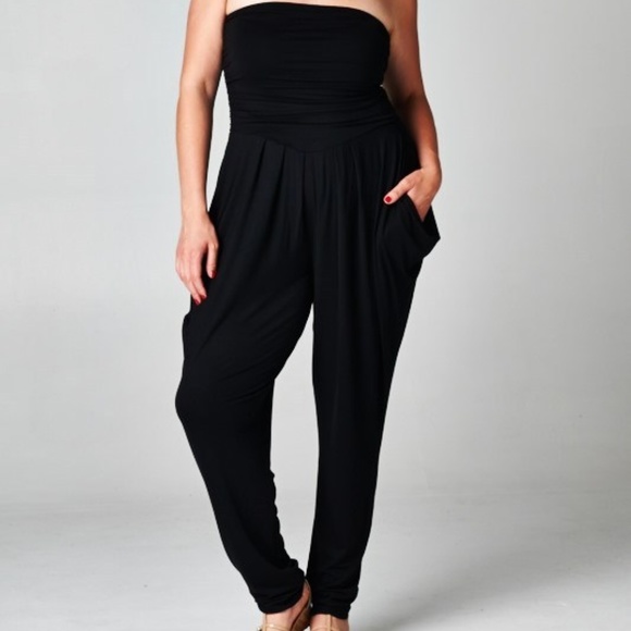 LAST ONE 3X Plus Size Strapless Jumpsuit - Picture 8 of 8